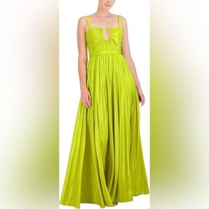 NWT_ BCBGMAXAZRIA Sleeveless, pleated U-neck Plated Maxi Dress size 6